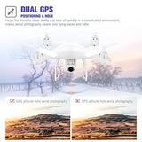 Potensic T25 GPS Drone, FPV RC Drone with Camera 1080P HD WiFi Live Video, Dual GPS Return Home, Quadcopter with Adjustable Wide-Angle Camera- Follow Me, Altitude Hold, Long Control Range, White: Gateway